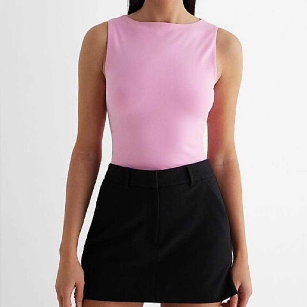 Express Light Pink Body Contour Sleeveless Bodysuit
